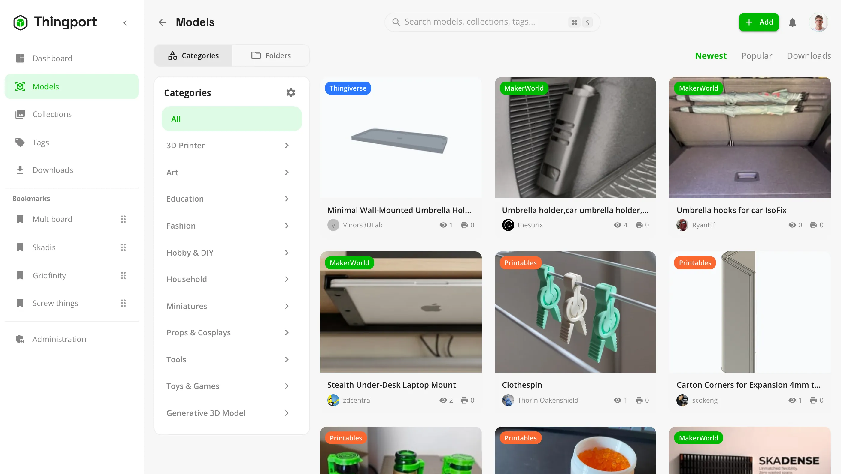 The Thingport model library